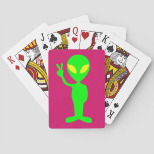 GRÜNE ALIEN PEACE UNTERZEICHNET SPIELKARTEN