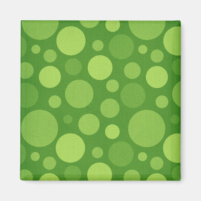 Grüne Alien Polka Bubble Punkte Magnet (Vorne)