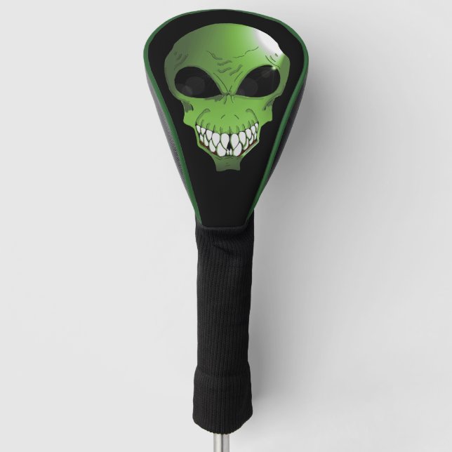 Grüne alienfahrerabdeckung golf headcover (Vorderseite)