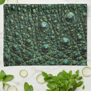 Grüne Alligator-Skin-Textur Geschirrtuch