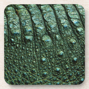 Grüne Alligator-Skin-Textur Getränkeuntersetzer