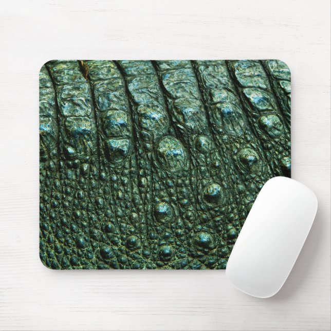 Grüne Alligator-Skin-Textur Mousepad (Mit Mouse)