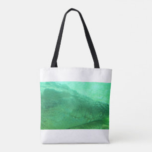 Grüne Alligatorfläche auf einer Stofftocktasche Tasche