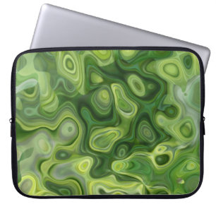 Grüne Amoeba-Muster Abstrakte Kunst Laptopschutzhülle