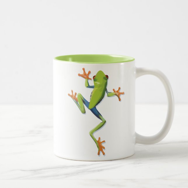 Grüne Amphibienbaum-Frog Zweifarbige Tasse (Rechts)