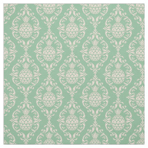 Grüne Ananas Damask Stoff