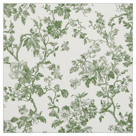 Grüne Antike Floral Toile Stoff