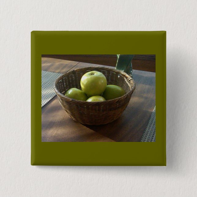 Grüne Äpfel Button (Vorderseite)