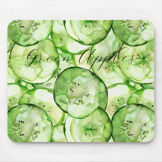 Grüne Äpfel Obst Mousepad (Vorne)