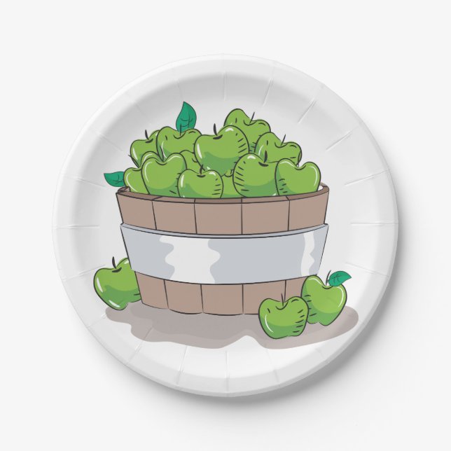 Grüne Äpfel Pappteller (Vorderseite)