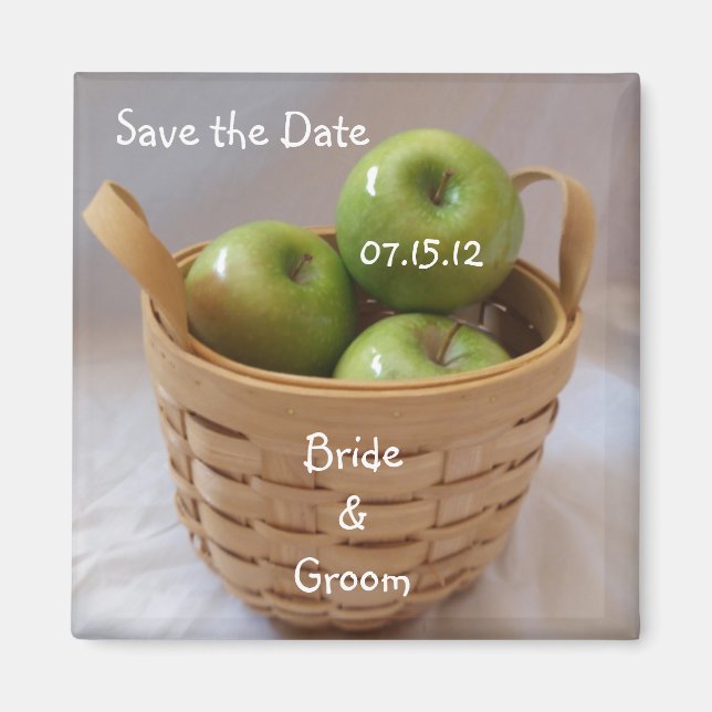 Grüne Äpfel Save the Date Magnet (Vorne)