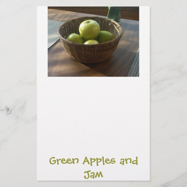 Grüne Äpfel und Marmelade Briefpapier (Vorderseite)