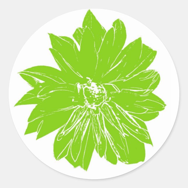 Grüne Apfelwein-Blume Runder Aufkleber (Vorderseite)