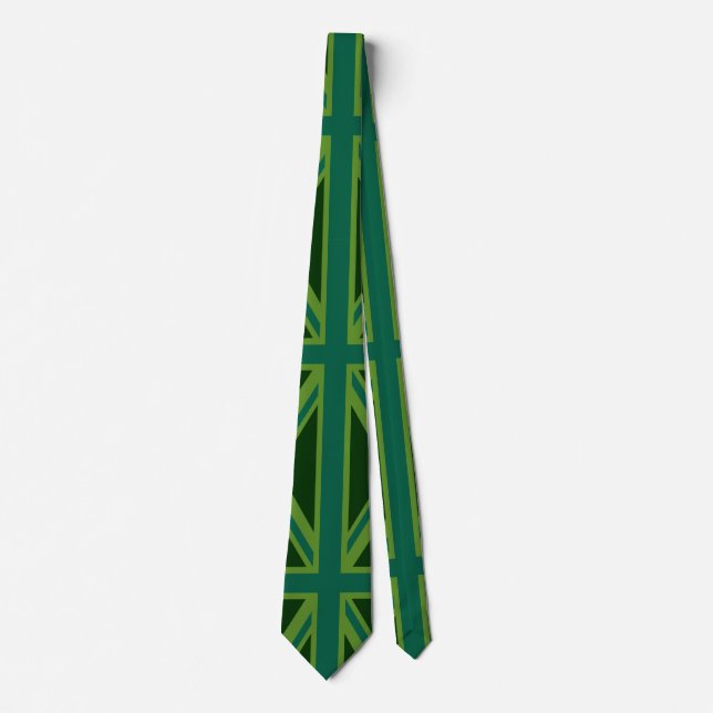 Grüne Aquamarine britische Flagge - Hintergrund Krawatte (Vorderseite)