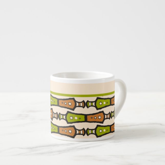 Grüne, Aquamarine, schwarze, Cream-Stamm Espresso- Espressotasse (Vorderseite Rechts)