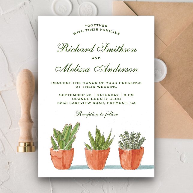 Grüne Aquarellbilder zum Hochzeitsempfang Einladung (Von Creator hochgeladen)