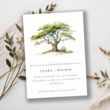 Grüne Aquarelleiche zum Hochzeitstag