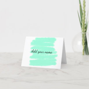 Grüne Aquarellfarbe hinzufügen Name Text-Nachricht Dankeskarte