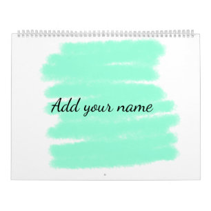 Grüne Aquarellfarbe hinzufügen Name Text-Nachricht Kalender