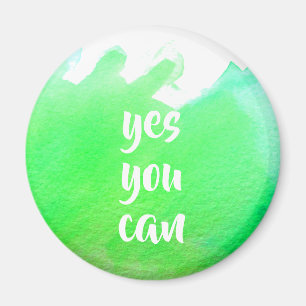 Grüne Aquarellfarbe positiv Ja, Sie können eine Na Magnet