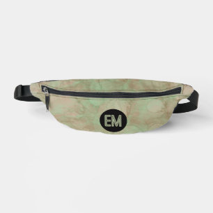 Grüne Aquarellfarben-Kreismuster initialen Monogra Bauchtasche