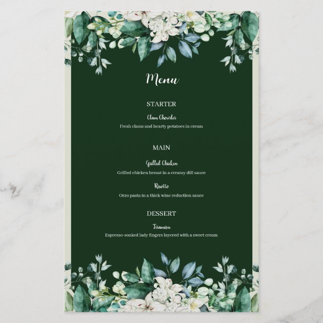 Grüne Aquarellfarbenpalette der Hochzeit von Liebe (Vorderseite)