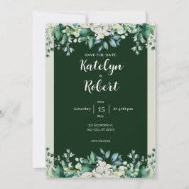 Grüne Aquarellfarbenpalette der Hochzeit von Liebe Einladung