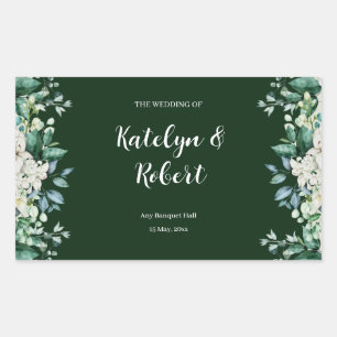 Grüne Aquarellfarbenpalette der Hochzeit von Liebe Rechteckiger Aufkleber