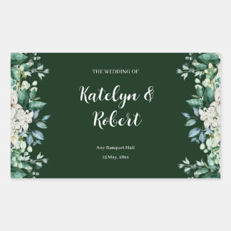 Grüne Aquarellfarbenpalette der Hochzeit von Liebe Rechteckiger Aufkleber