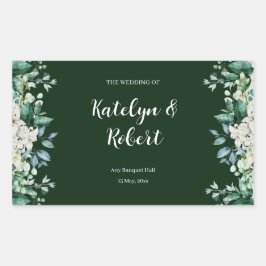 Grüne Aquarellfarbenpalette der Hochzeit von Liebe Rechteckiger Aufkleber