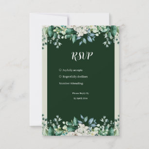 Grüne Aquarellfarbenpalette der Hochzeit von Liebe RSVP Karte