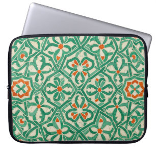 grüne Arabeske Laptopschutzhülle