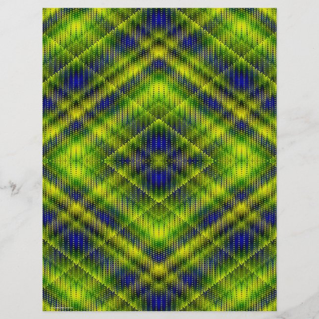 Grüne Argyle-Massen-Scrapbook-Papier-Seiten Flyer (Hinten)