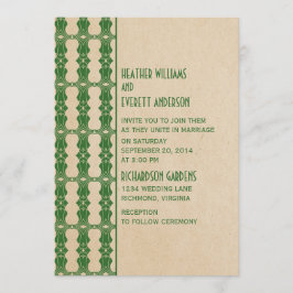 Grüne Art Deco Border Wedding Einladung