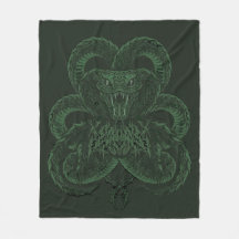 Grüne Art Deco Kobra | Ornamentale Symmetrische Sc