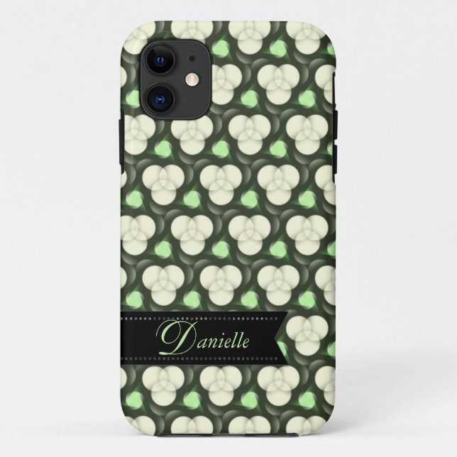 Grüne Atome Modernes Muster Case-Mate iPhone Hülle (Rückseite)