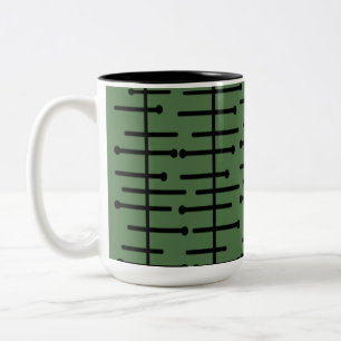 Grüne Atomlinien Zweifarbige Tasse