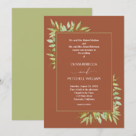 Grüne auf der Terracotta Wedding Einladung