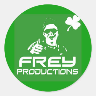 Grüne Aufkleber für Frey Productions