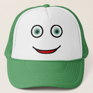 Grüne Augen-glücklicher Truckerkappe