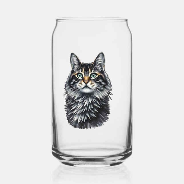 Grüne Augen Katze  Dosenglas (Vorderseite)