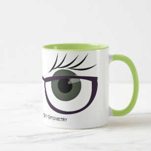 Grüne Augen und Gläser Tasse