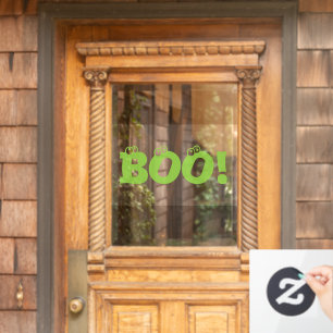 Grüne Augenbrauen Typografie niedlich Halloween Fensteraufkleber