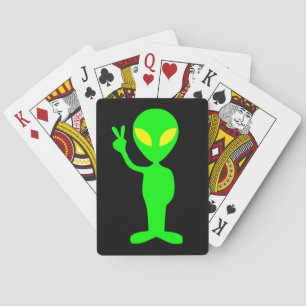 GRÜNE AUSserirdische-FRIEDENS-SPIELKARTEN SOCKENFÜ Spielkarten
