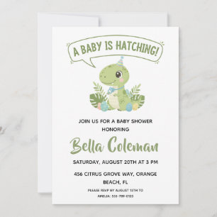 Grüne Baby-Dinosaurier-Baby-Shower-Einladungen Einladung