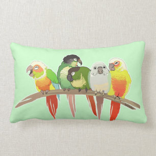 Grüne Backe Conures Lendenkissen