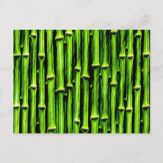 Grüne Bambusrohre Holz Natürliche braune Textur St Postkarte (Vorderseite)