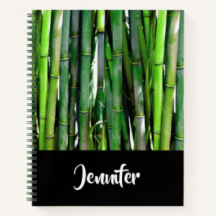 Grüne Bambusstangen Naturfotografie Notizbuch