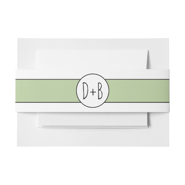 Grüne Band und Initialen Hochzeit (Vorderseite Beispiel)