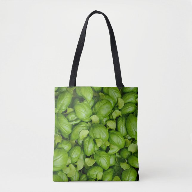 Grüne Basilikum-Blätter Tasche (Vorderseite)